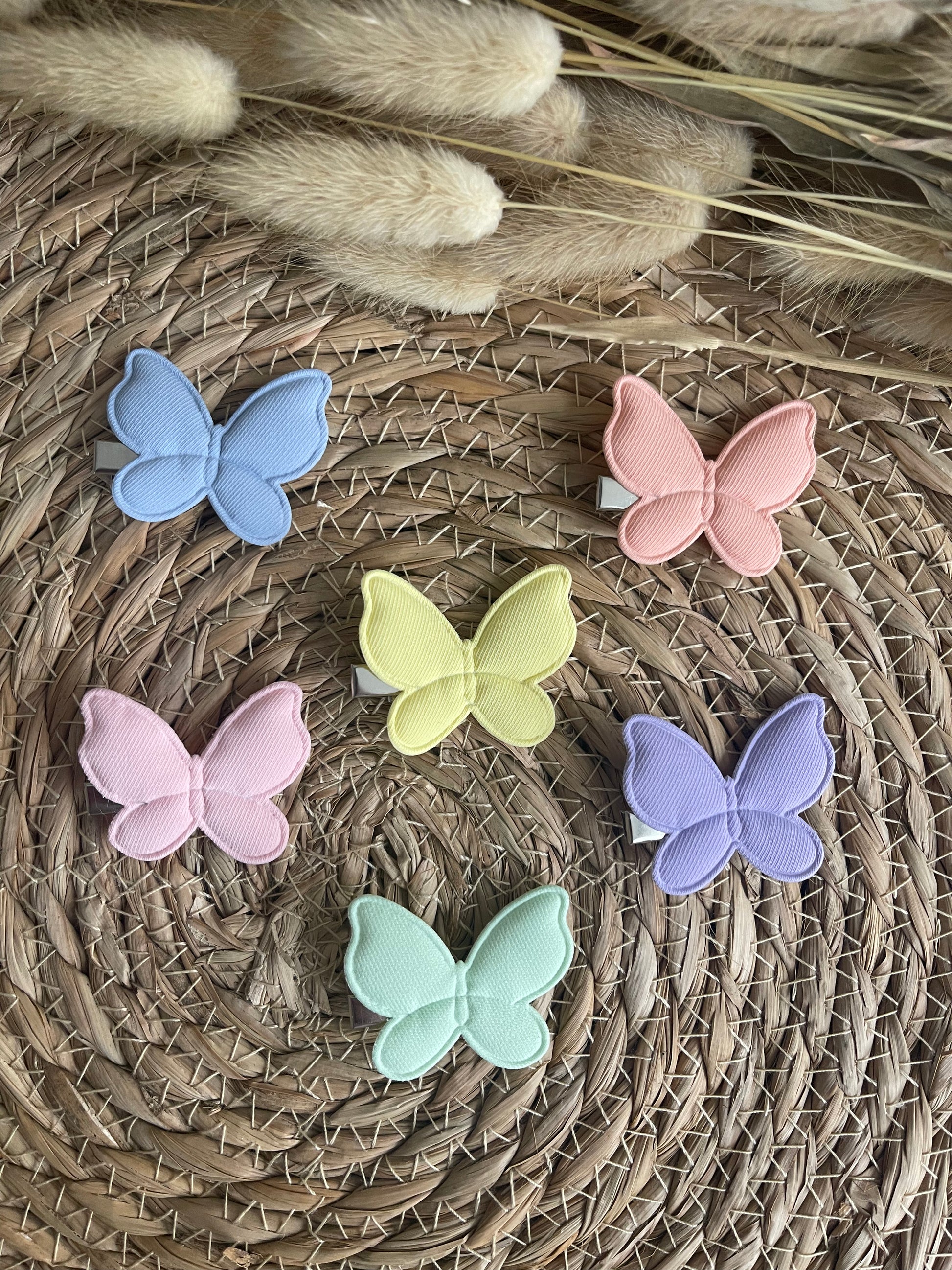 Alligator clip in pastel kleuren met vlinders 