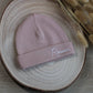 Babymuts met naam - Little Seahorse stone pink